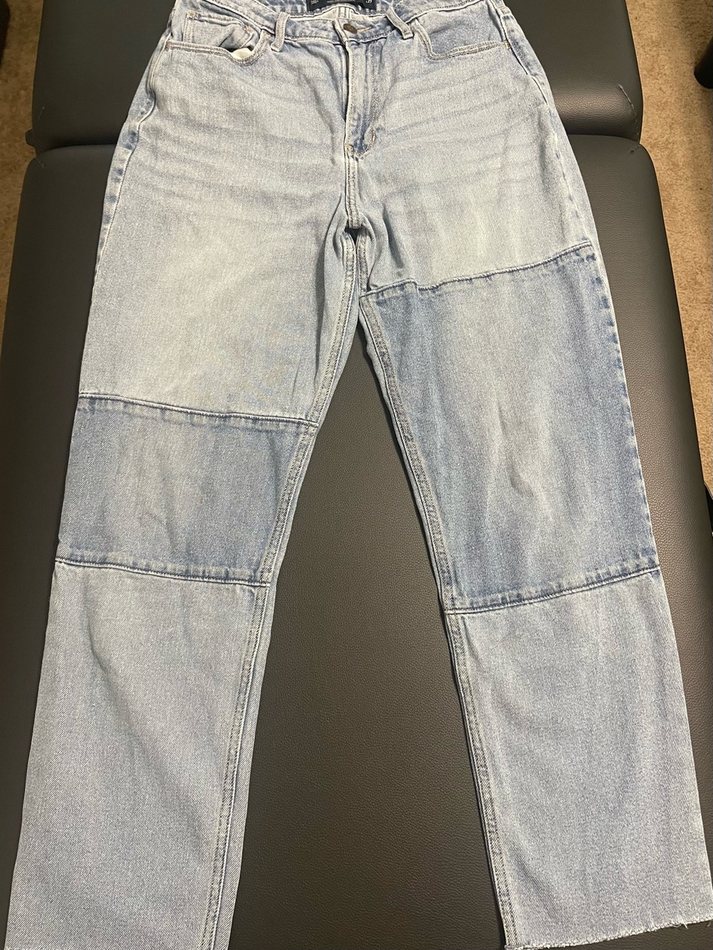 Hollister Ultra High-Rise Mom Jeans Womens 7R 28x27 Light Wash Patchwork Vintage